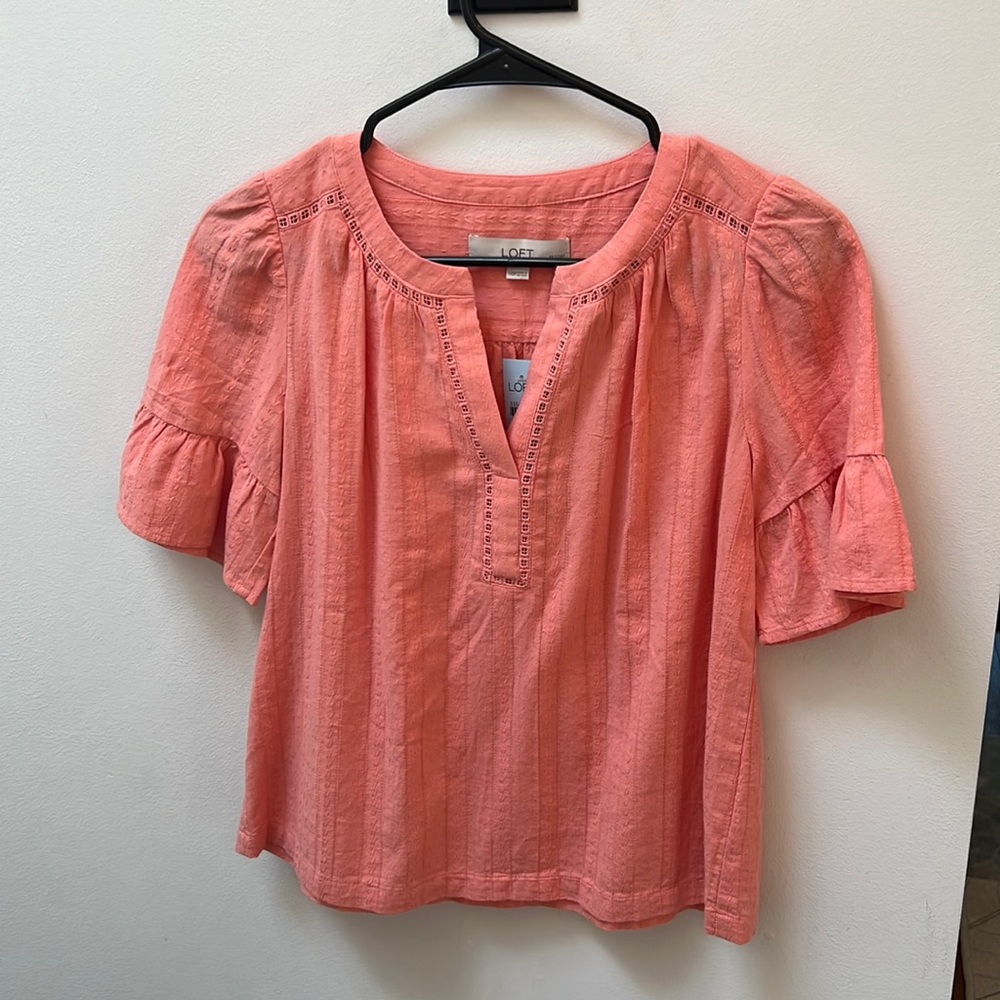 LOFT XXS petite puff sleeve top NWT